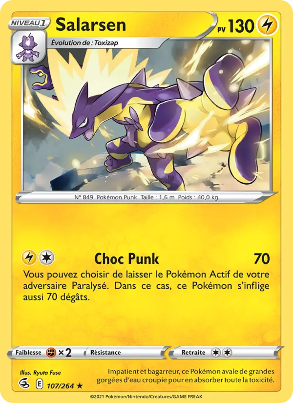 Scan HD carte Pokémon Salarsen 107/264 — Poing de Fusion