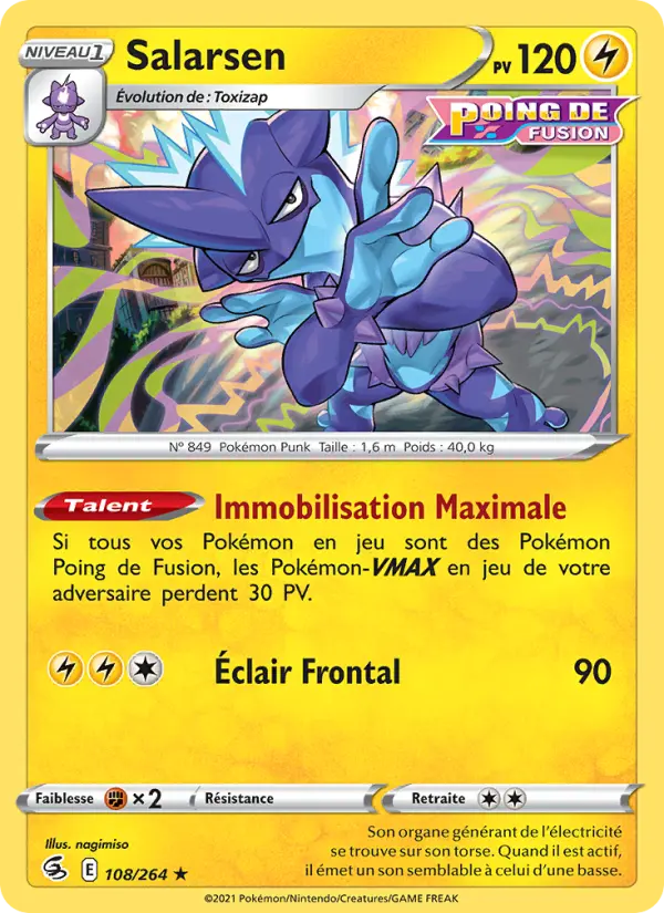 Scan HD carte Pokémon Salarsen 108/264 — Poing de Fusion