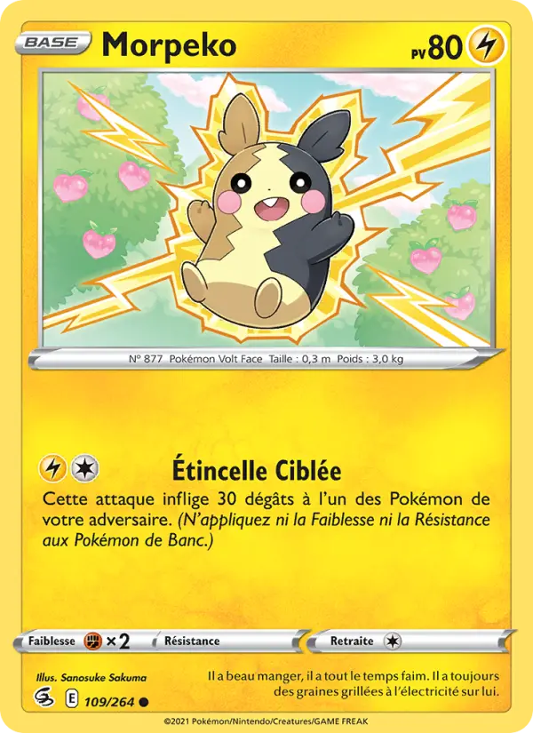 Scan HD carte Pokémon Morpeko 109/264 — Poing de Fusion