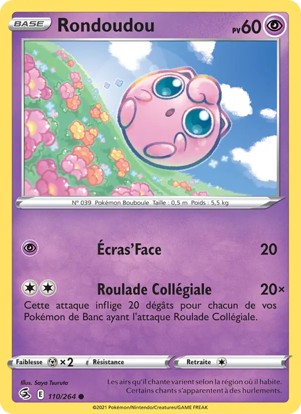 Scan HD carte Pokémon Rondoudou 110/264 — Poing de Fusion