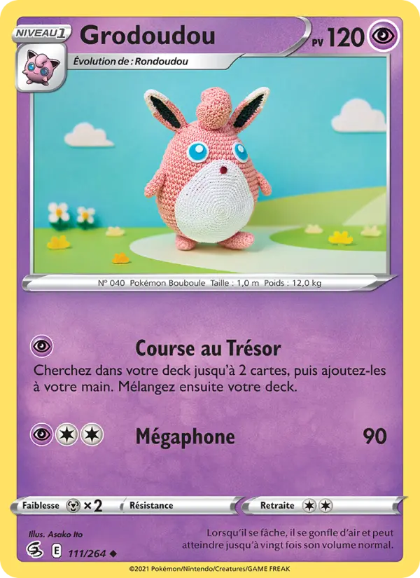 Scan HD carte Pokémon Grodoudou 111/264 — Poing de Fusion