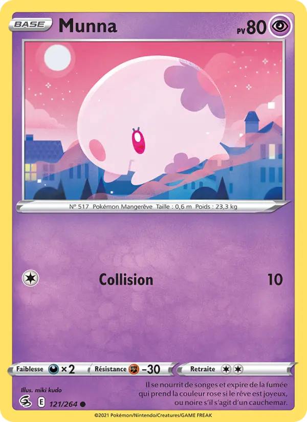 Scan HD carte Pokémon Munna 121/264 — Poing de Fusion
