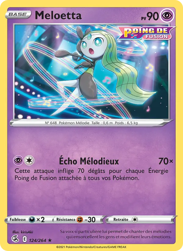 Scan HD carte Pokémon Meloetta 124/264 — Poing de Fusion