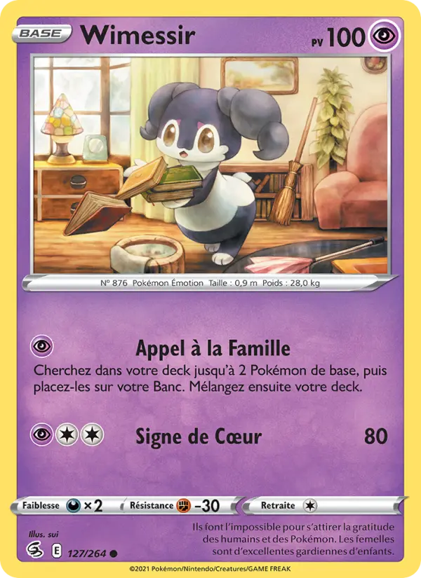 Scan HD carte Pokémon Wimessir 127/264 — Poing de Fusion