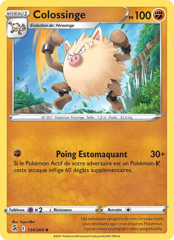 Scan HD carte Pokémon Colossinge 134/264 — Poing de Fusion