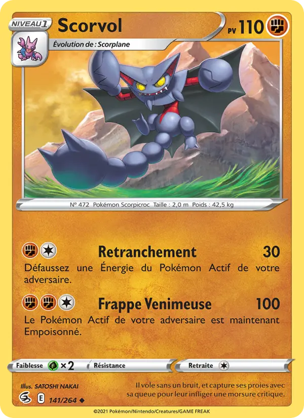 Scan HD carte Pokémon Scorvol 141/264 — Poing de Fusion