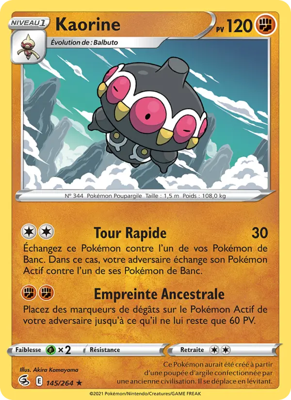 Scan HD carte Pokémon Kaorine 145/264 — Poing de Fusion