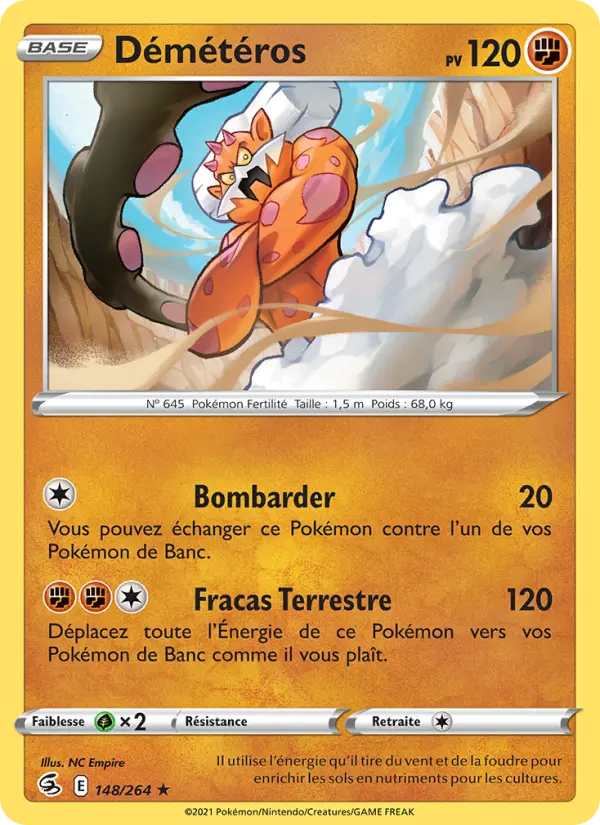 Scan HD carte Pokémon Démétéros 148/264 — Poing de Fusion