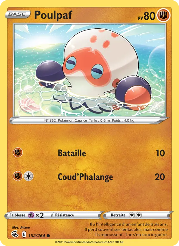 Scan HD carte Pokémon Poulpaf 152/264 — Poing de Fusion