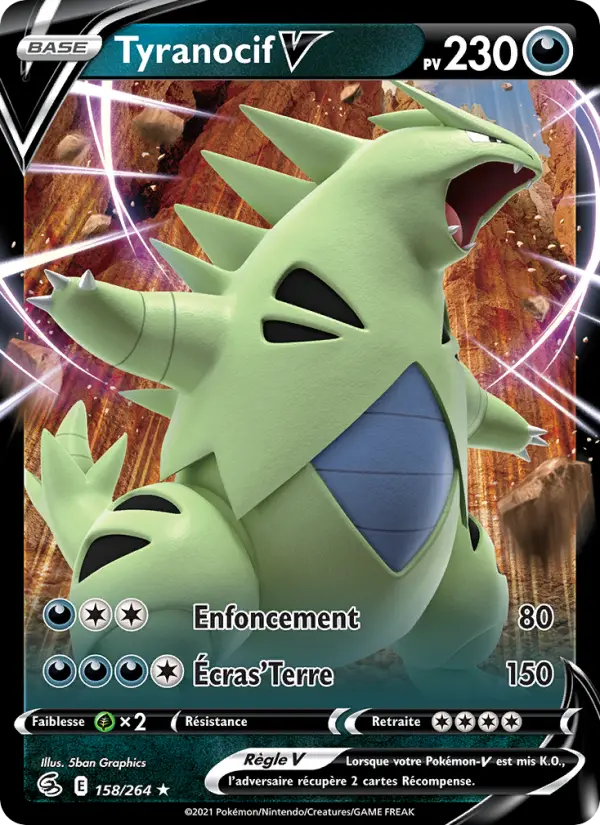 Scan HD carte Pokémon Tyranocif V 158/264 — Poing de Fusion