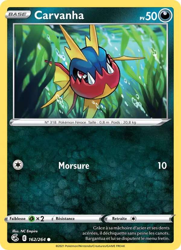 Scan HD carte Pokémon Carvanha 162/264 — Poing de Fusion