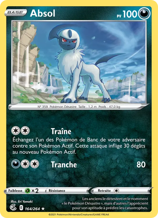Scan HD carte Pokémon Absol 164/264 — Poing de Fusion