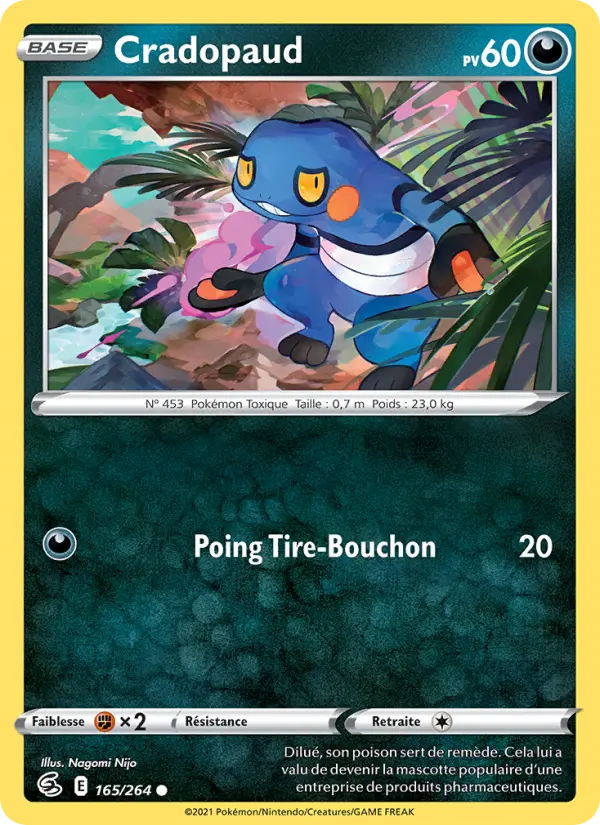 Scan HD carte Pokémon Cradopaud 165/264 — Poing de Fusion