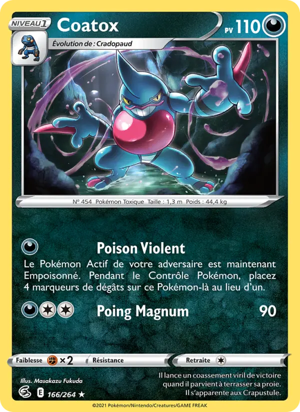 Scan HD carte Pokémon Coatox 166/264 — Poing de Fusion