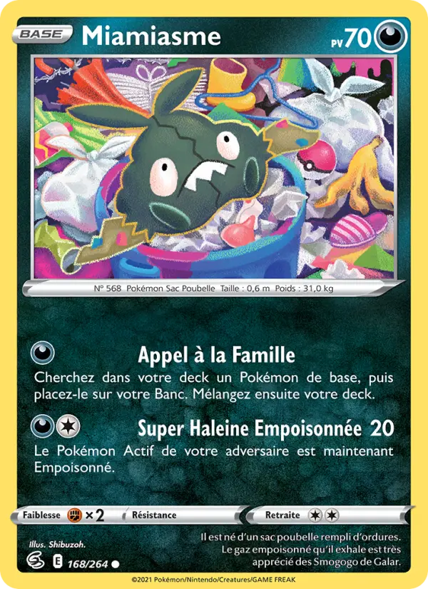 Scan HD carte Pokémon Miamiasme 168/264 — Poing de Fusion