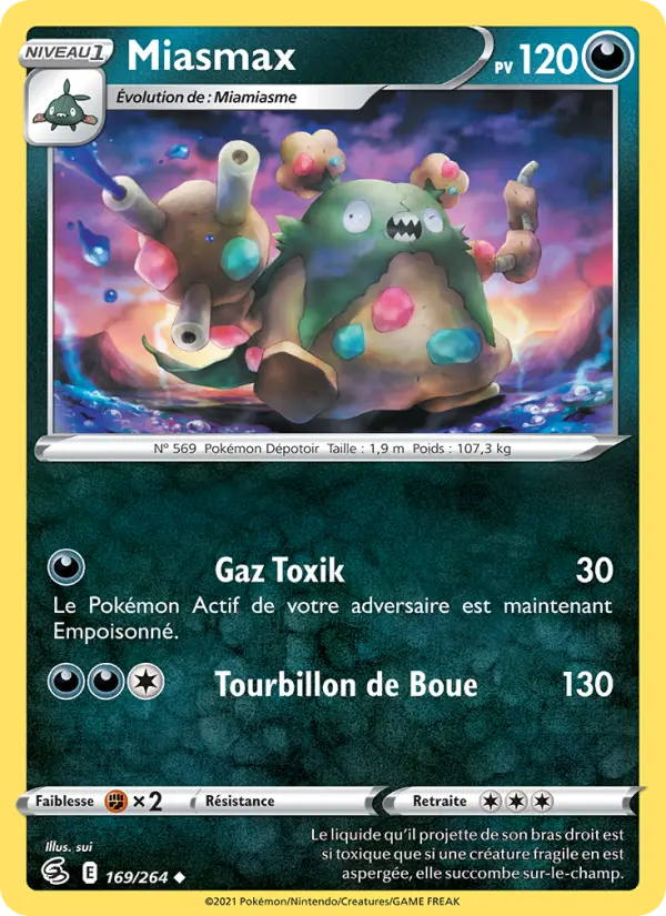 Scan HD carte Pokémon Miasmax 169/264 — Poing de Fusion