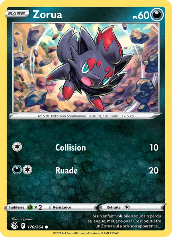 Scan HD carte Pokémon Zorua 170/264 — Poing de Fusion