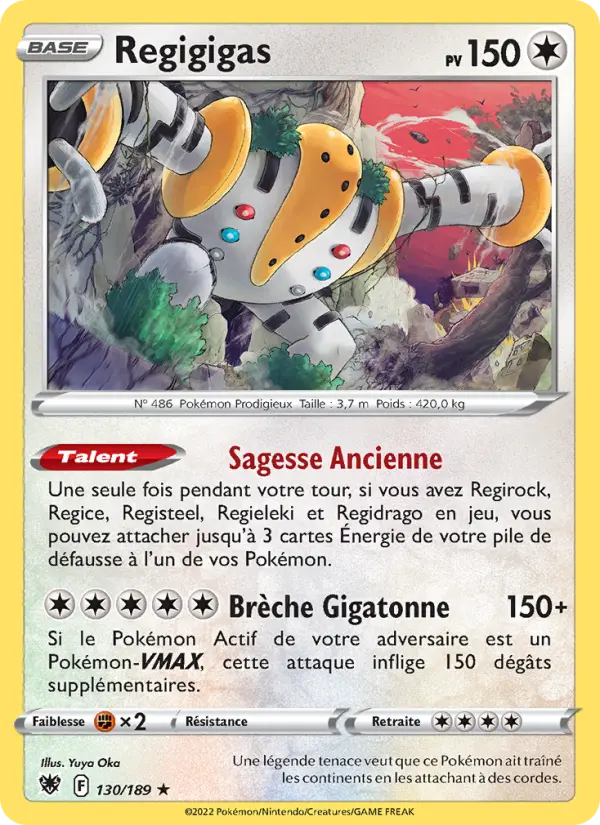 Scan HD carte Pokémon Regigigas 130/189 — Astres Radieux