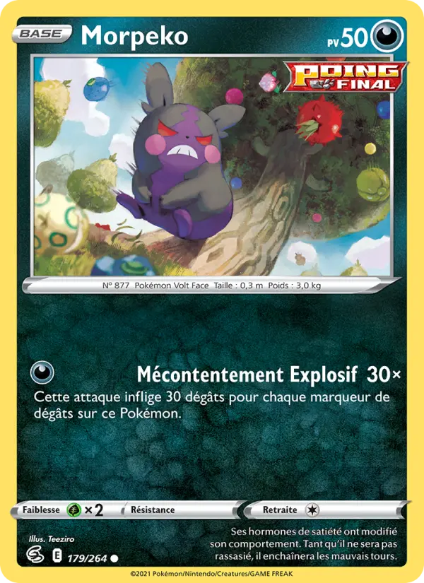 Scan HD carte Pokémon Morpeko 179/264 — Poing de Fusion