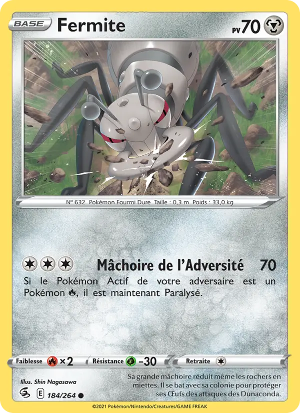Scan HD carte Pokémon Fermite 184/264 — Poing de Fusion