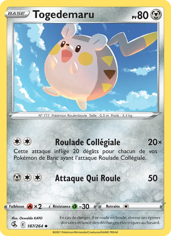 Scan HD carte Pokémon Togedemaru 187/264 — Poing de Fusion