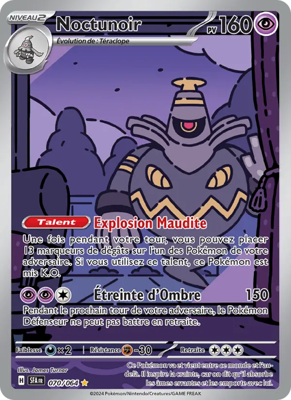 Scan HD carte Pokémon Noctunoir 070/64 — Fable Nébuleuse