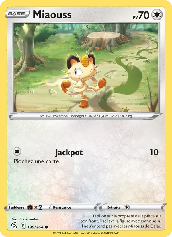 Scan HD carte Pokémon Miaouss 199/264 — Poing de Fusion