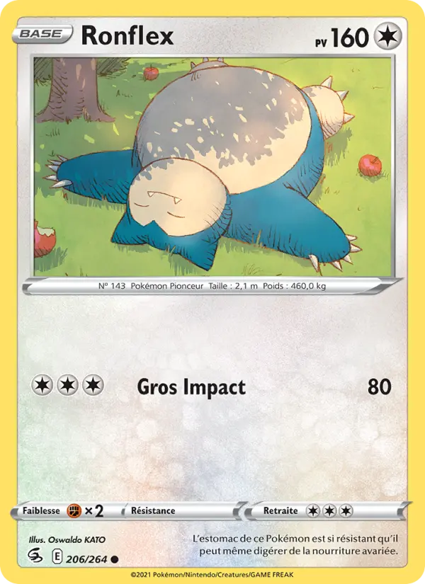 Scan HD carte Pokémon Ronflex 206/264 — Poing de Fusion