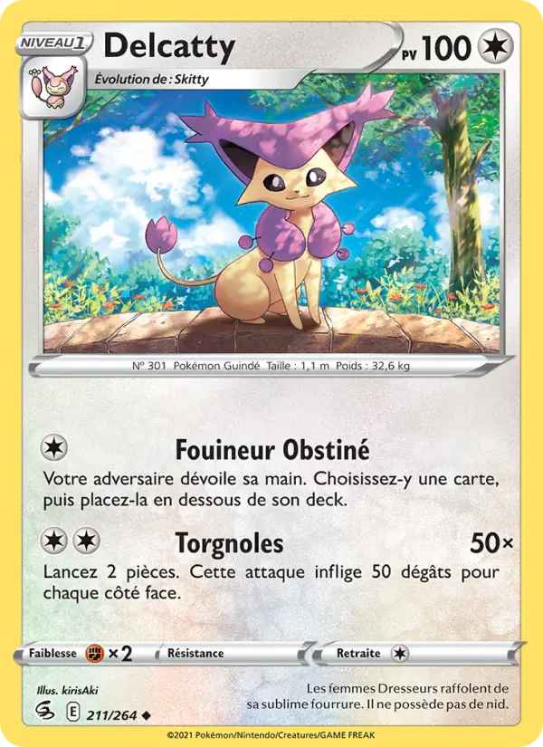 Scan HD carte Pokémon Delcatty 211/264 — Poing de Fusion