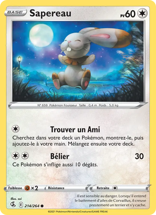Scan HD carte Pokémon Sapereau 214/264 — Poing de Fusion