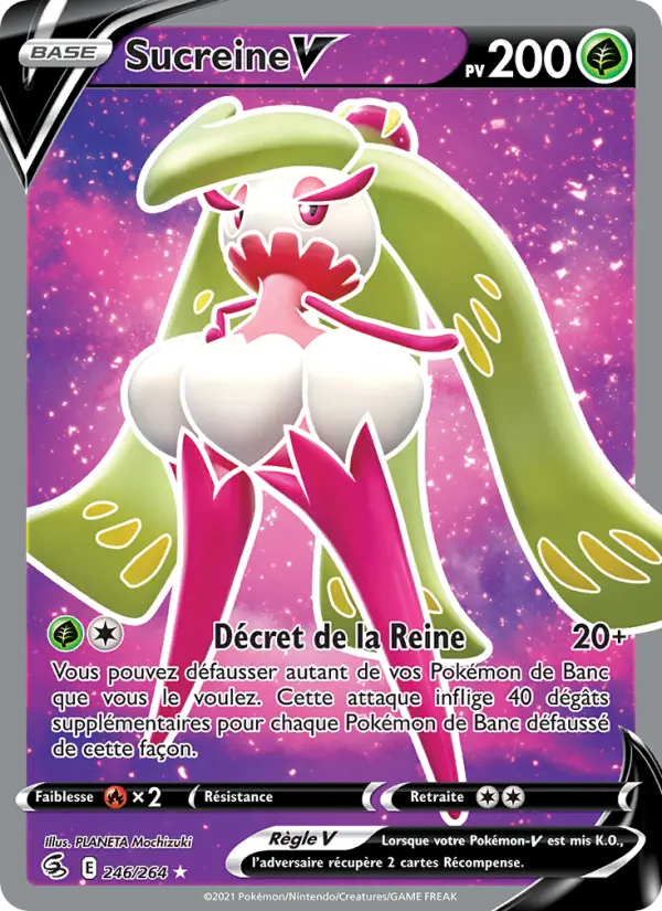 Scan HD carte Pokémon Sucreine V 246/264 — Poing de Fusion