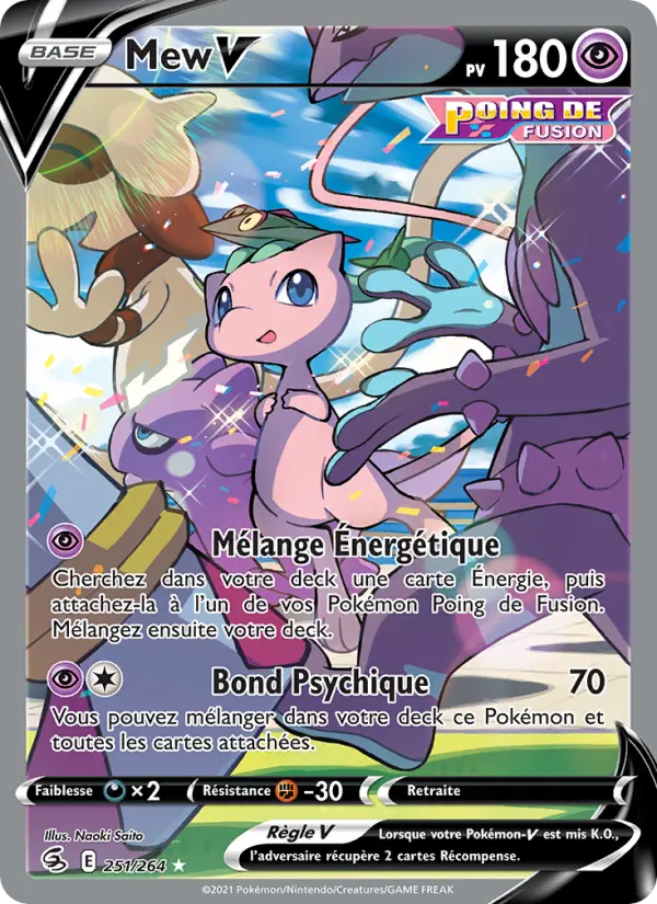 Scan HD carte Pokémon Mew V 251/264 — Poing de Fusion