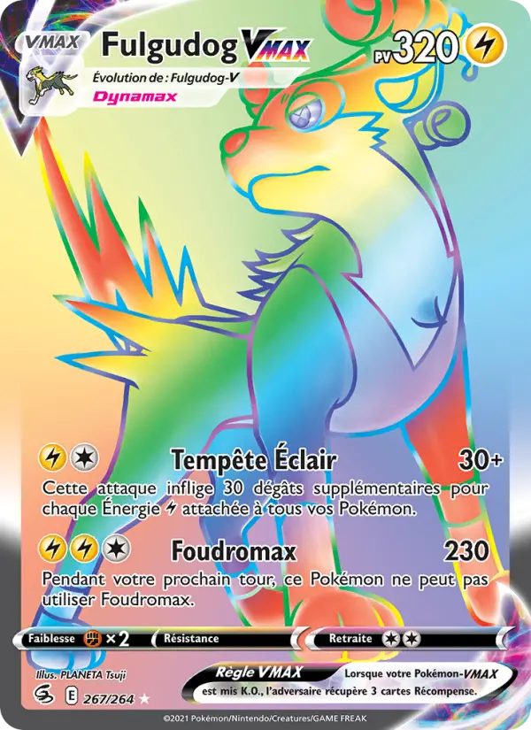 Scan HD carte Pokémon Fulgudog VMAX 267/264 — Poing de Fusion