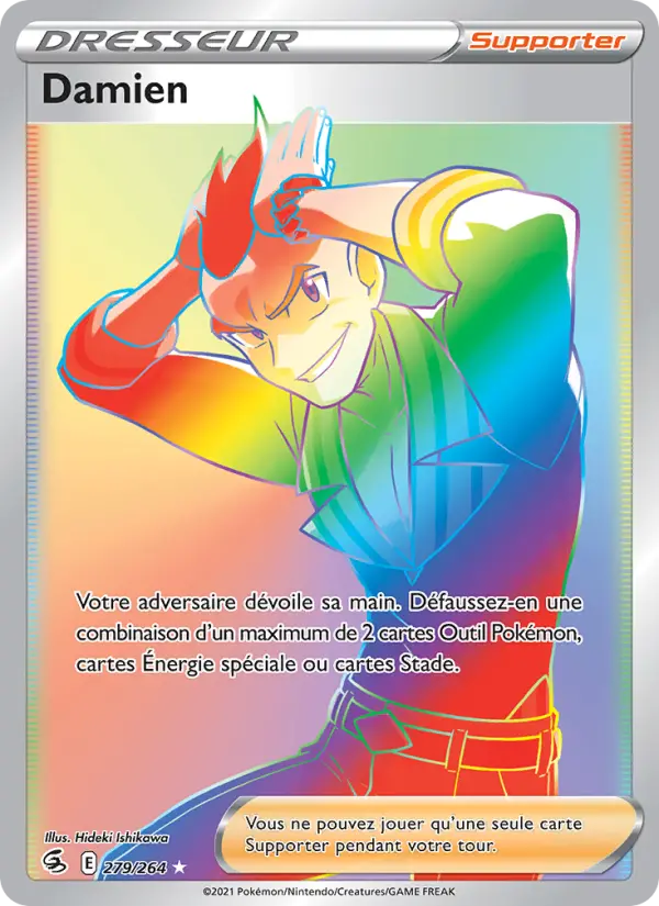 Scan HD carte Pokémon Damien 279/264 — Poing de Fusion