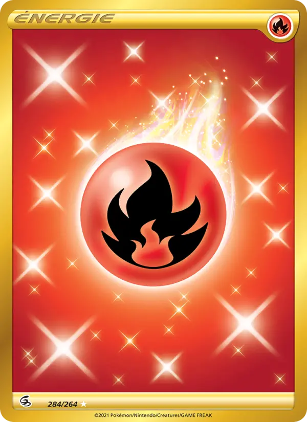 Scan HD carte Pokémon Énergie Feu 284/264 — Poing de Fusion