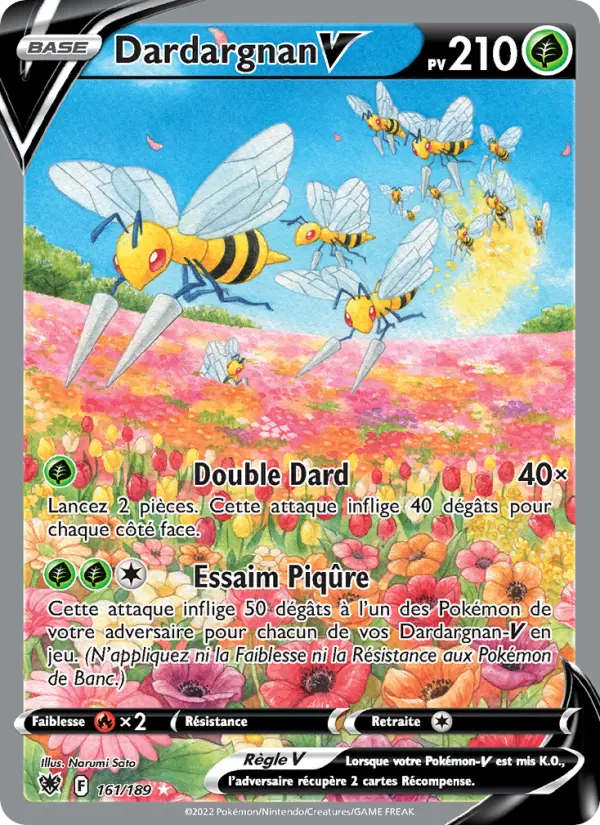 Scan HD carte Pokémon Dardargnan V 161/189 — Astres Radieux