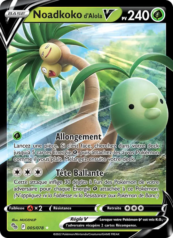 Scan HD carte Pokémon Noadkoko d'Alola V 005/78 — Pokémon GO