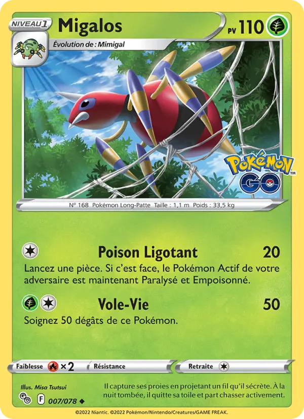 Scan HD carte Pokémon Migalos 007/78 — Pokémon GO