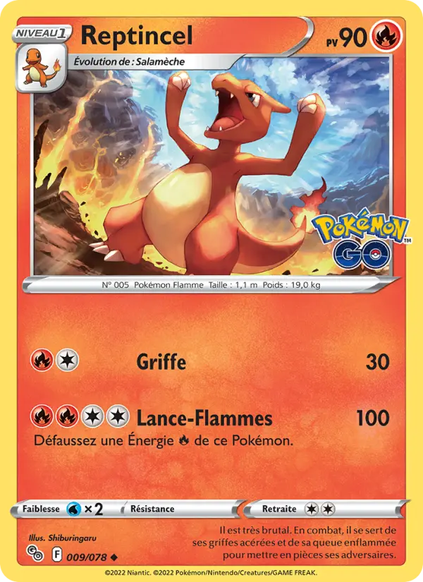 Scan HD carte Pokémon Reptincel 009/78 — Pokémon GO