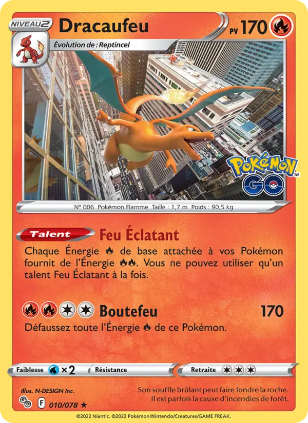 Scan HD carte Pokémon Dracaufeu 010/78 — Pokémon GO