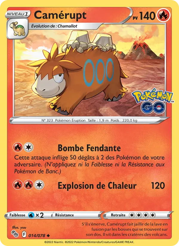 Scan HD carte Pokémon Camérupt 014/78 — Pokémon GO