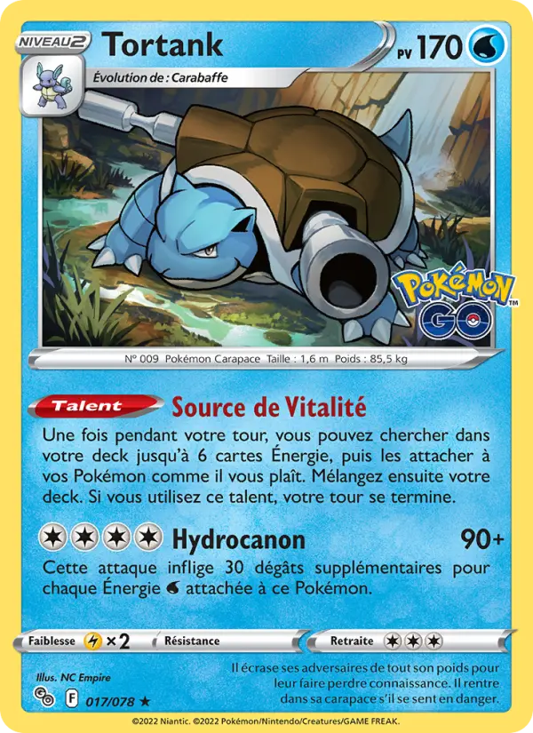 Scan HD carte Pokémon Tortank 017/78 — Pokémon GO