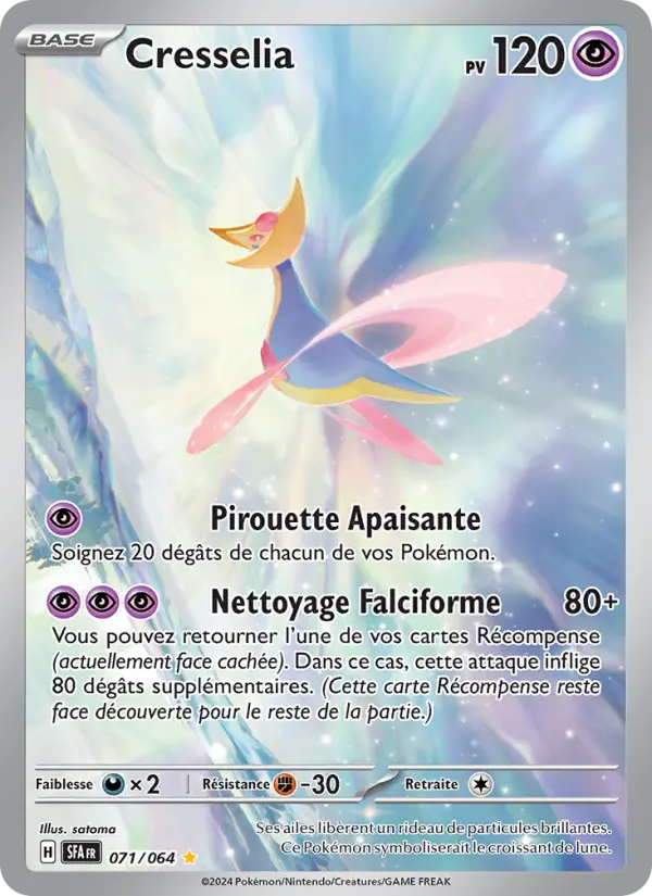 Scan HD carte Pokémon Cresselia 071/64 — Fable Nébuleuse