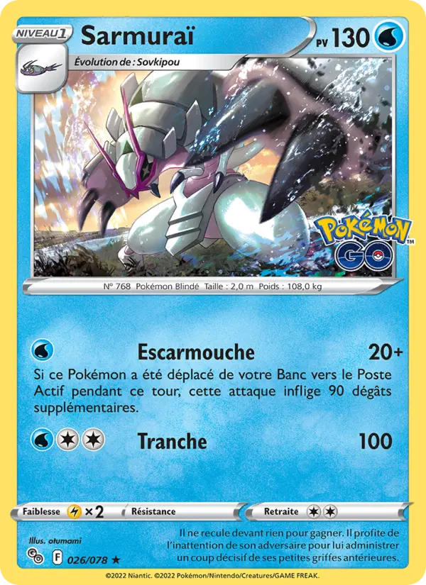 Scan HD carte Pokémon Sarmuraï 026/78 — Pokémon GO