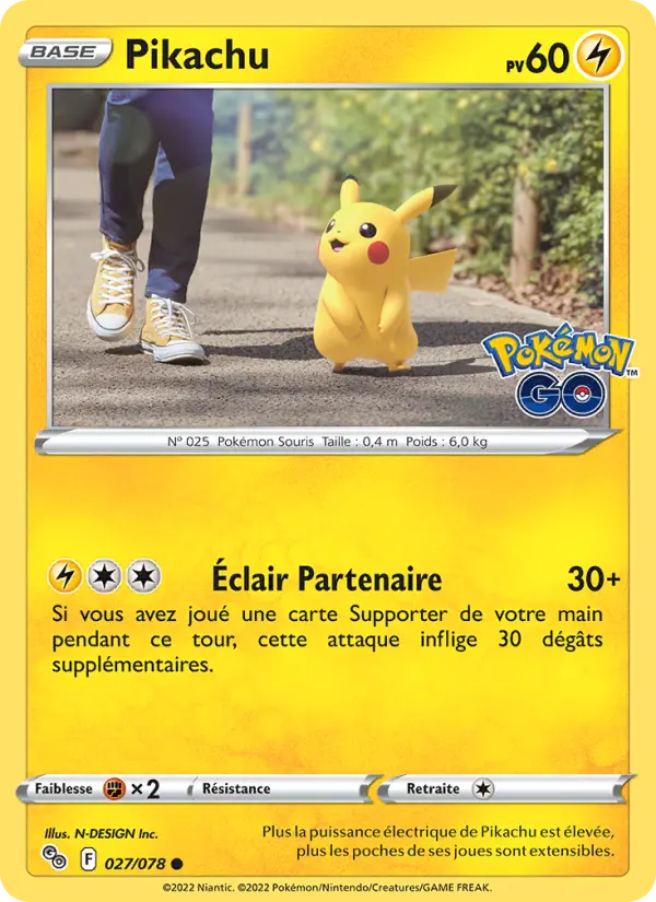 Scan HD carte Pokémon Pikachu 027/78 — Pokémon GO