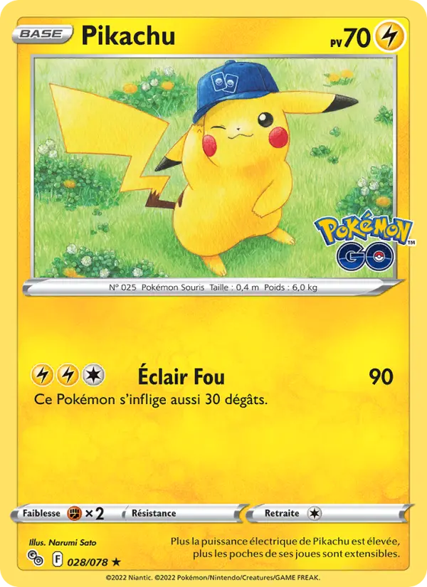 Scan HD carte Pokémon Pikachu 028/78 — Pokémon GO