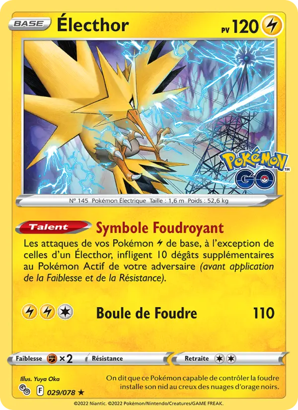 Scan HD carte Pokémon Électhor 029/78 — Pokémon GO