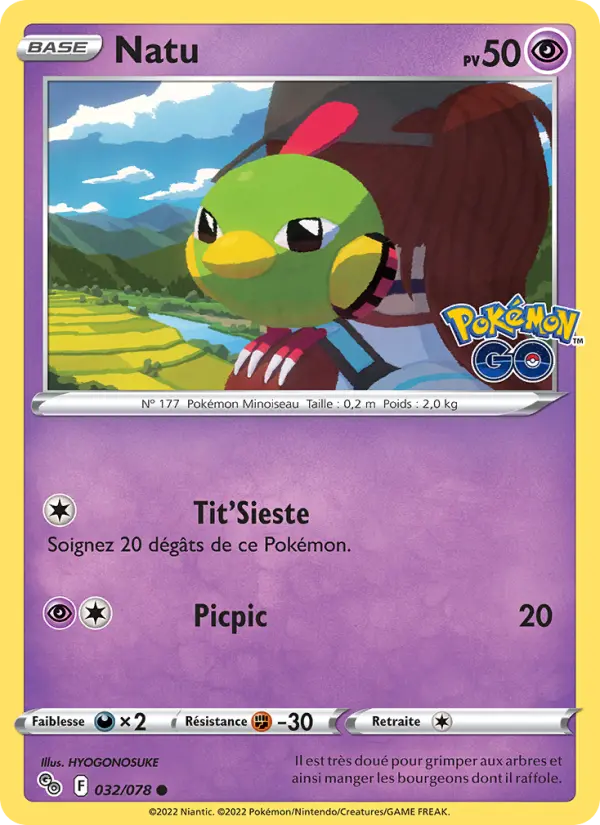 Scan HD carte Pokémon Natu 032/78 — Pokémon GO