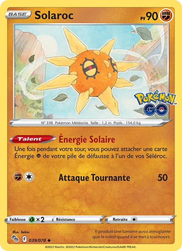 Scan HD carte Pokémon Solaroc 039/78 — Pokémon GO