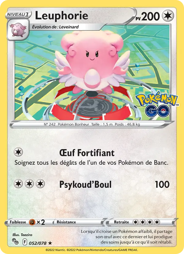 Scan HD carte Pokémon Leuphorie 052/78 — Pokémon GO